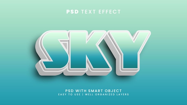 Sky editable text effect with cloud and space text style