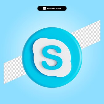 3d визуализация приложения с логотипом skype