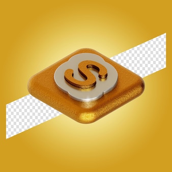Приложение с логотипом skype 3d визуализации изолированных иллюстрация