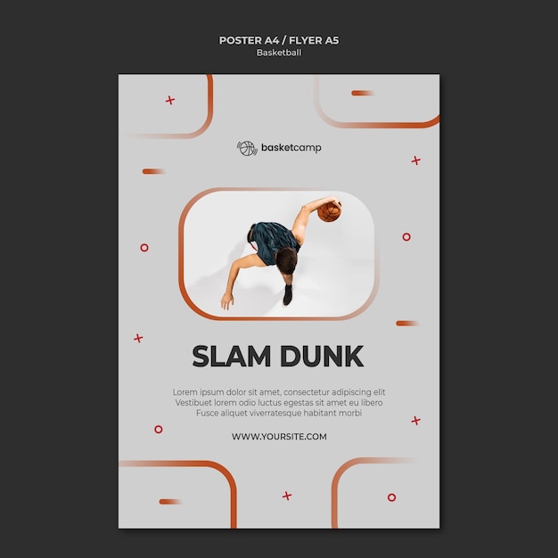 Slam dunk basketball poster template