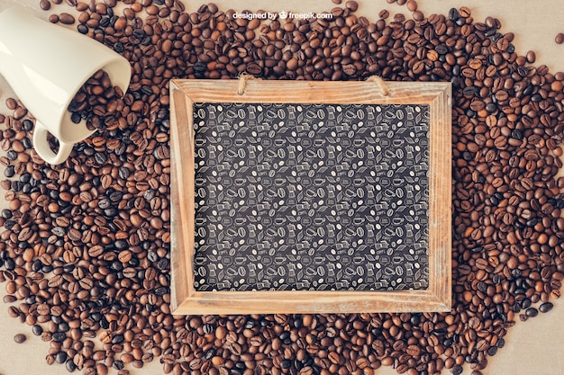 Slate on coffee beans