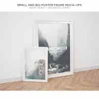 Free PSD small and big poster frame mock-ups