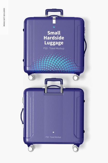 Небольшой хардсайд макет багажа, вид сверху Premium Psd