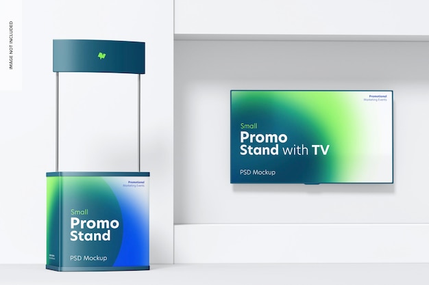 Small Promo Stand With Tv Mockup