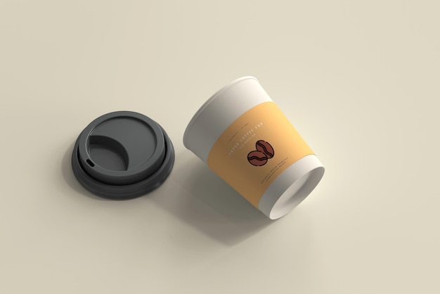 작은 크기의 종이 커피 컵 모형