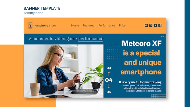 PSD gratuito modello di banner pubblicitario del negozio smarphone