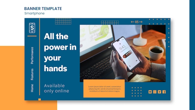 PSD gratuito modello di banner del negozio smarphone
