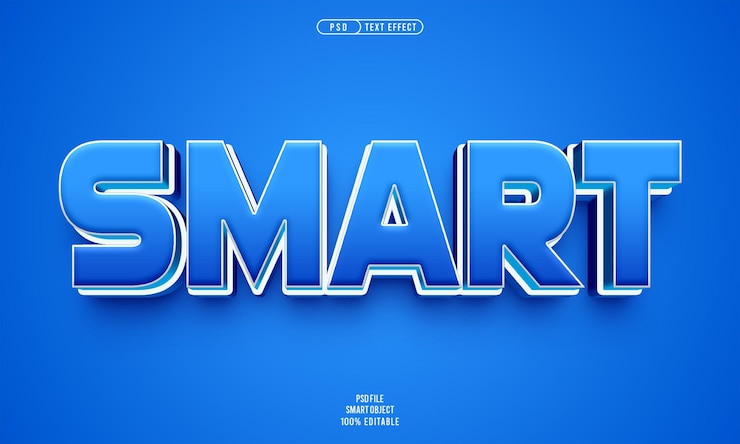 Free PSD smart 3d editable text effect