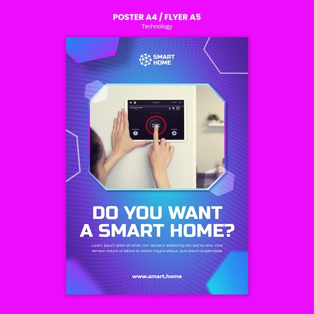 Free PSD smart home flyer template