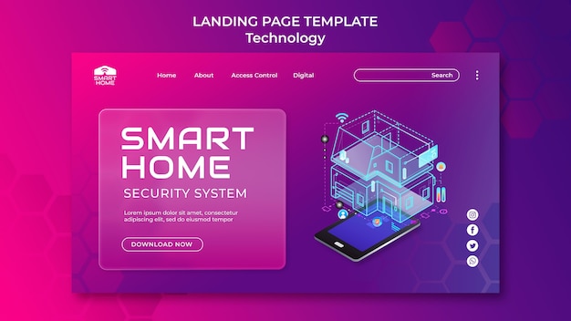 Smart home landing page template