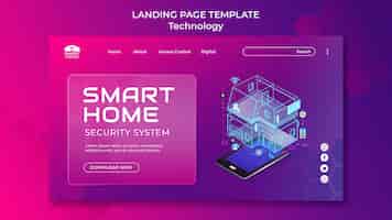 Free PSD smart home landing page template