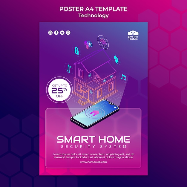 Smart home print template illustrated