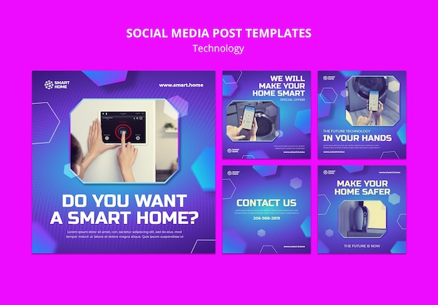 Smart home social media post template