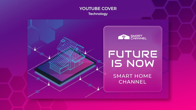 Free PSD smart home youtube cover