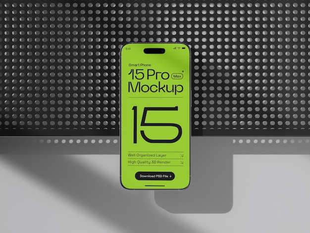 Free PSD smartphone 15 pro max mockup