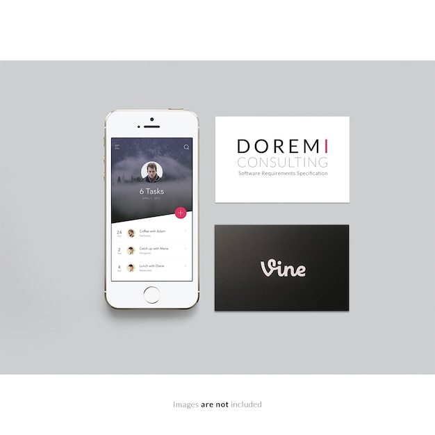 Smartphone and business card mock up