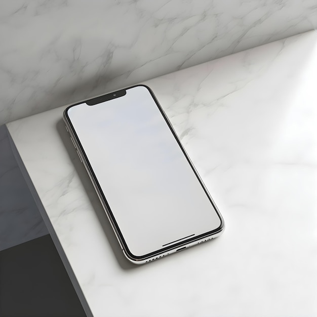 Free PSD smartphone mockup with blank screenle table 3d render