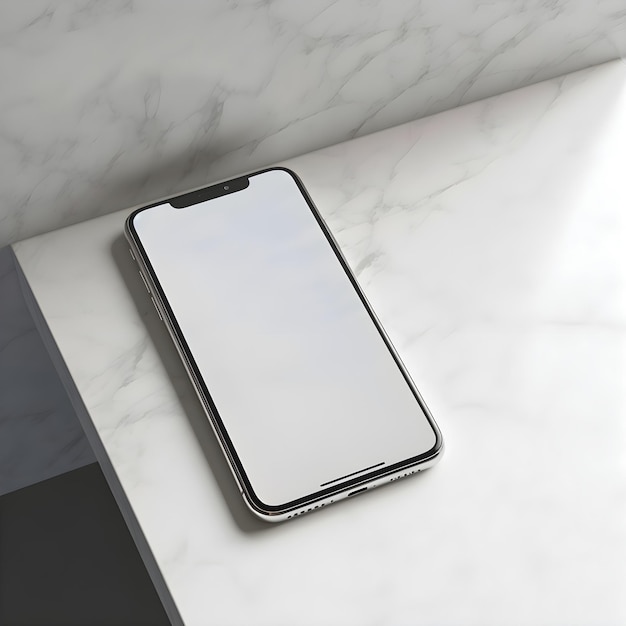 Smartphone mockup with blank screenle table 3d render