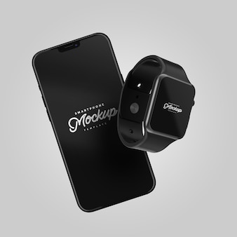 Smartphone and smartwatch mockup