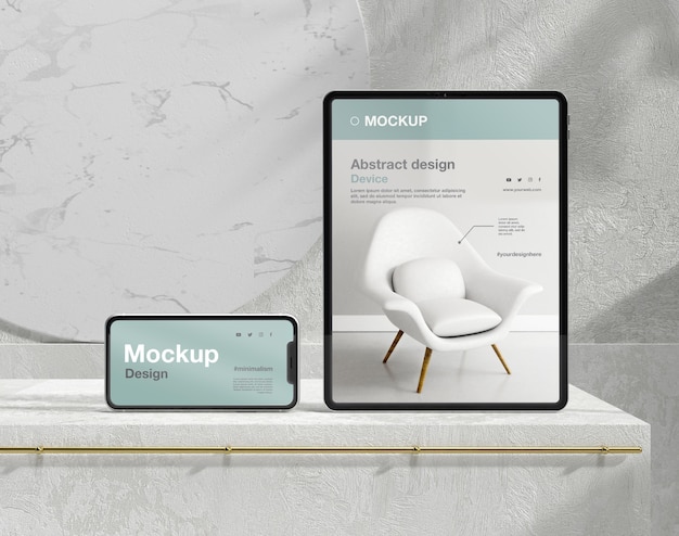 Smartphone and tablet mock-up composition