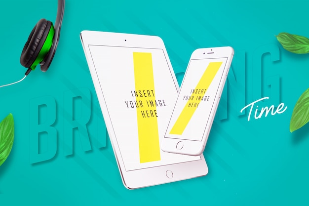 Free PSD smartphone and tablet mock up