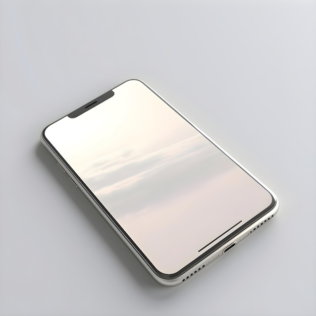 Free PSD smartphone with blank screen on gray background 3d illustration