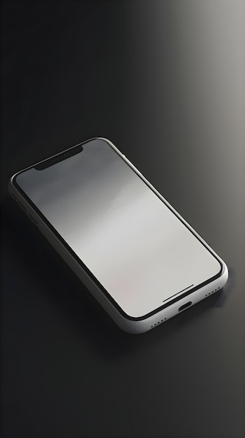 Смартфон с пустым экраном на черном фоне 3d-иллюстрация