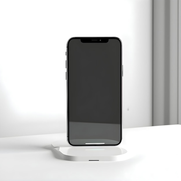 Бесплатный PSD Смартфон с пустым экраном на столе 3d-рендер