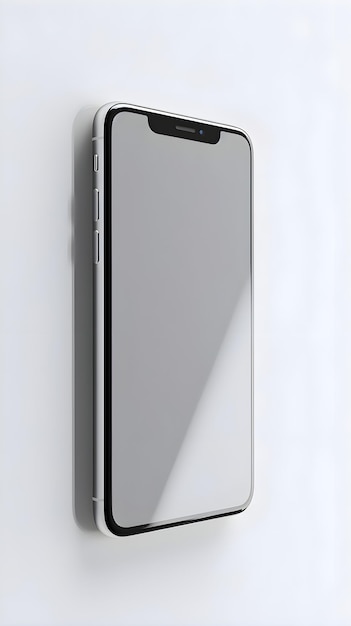 Бесплатный PSD Смартфон с пустым экраном на белой стене 3d-иллюстрация