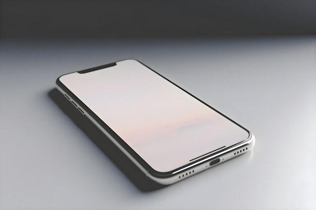 Free PSD smartphone with blank screen on white background 3d illustration