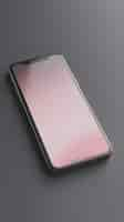 Free PSD smartphone with pink screen isolated on grey background 3d illustration