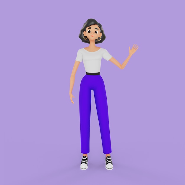 Смайлик 3d женщина салютуя