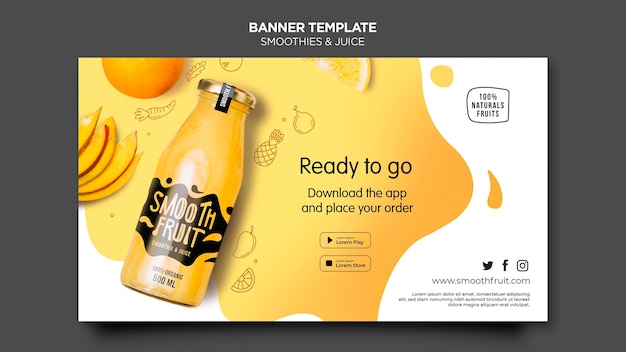 Free PSD smoothie bar banner template