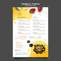 Free PSD smoothie bar poster template