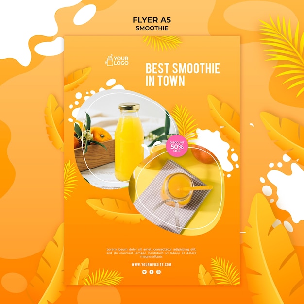 Free PSD smoothie flyer template