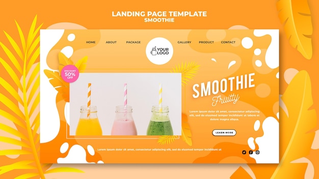 Free PSD smoothie landing page