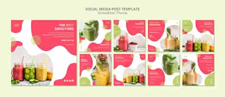 Free PSD smoothies theme social media post