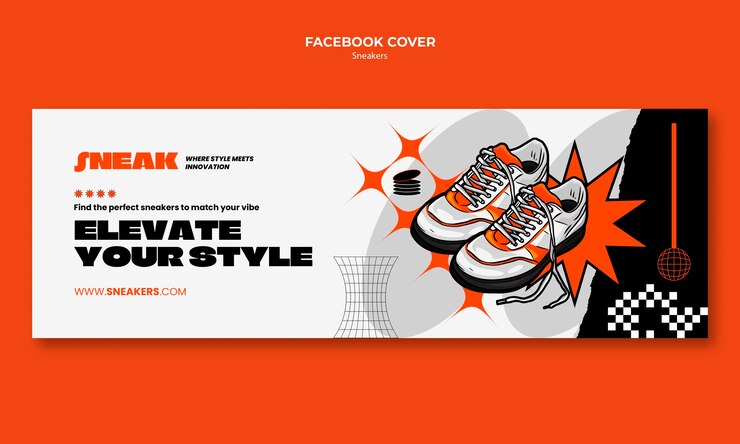 無料PSD スニーカー フェイスブック カバー テンプレート デザイン