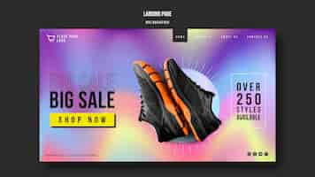 Free PSD sneakers sale landing page template