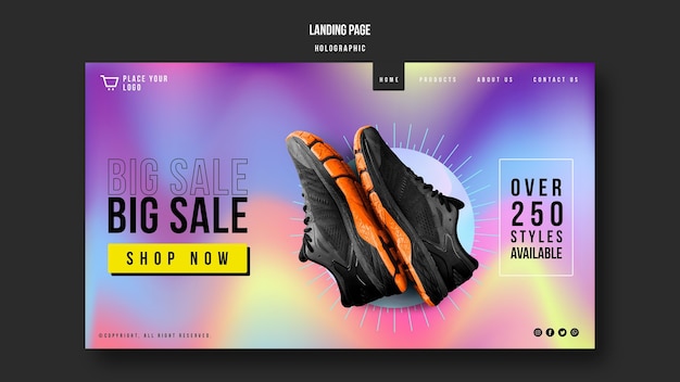 Sneakers sale landing page template