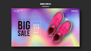 Free PSD sneakers sale template banner