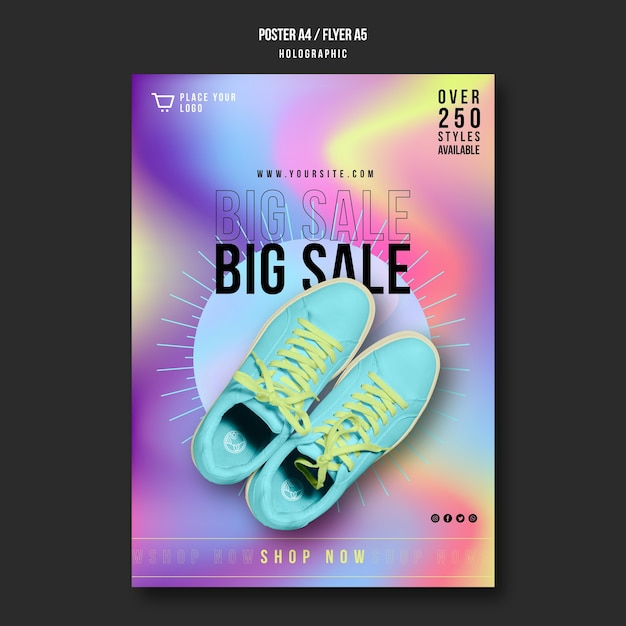 Free PSD sneakers sale template poster