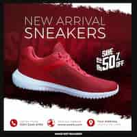 Free PSD sneakers shoes social media template