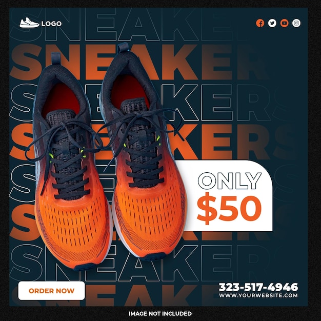 Sneakers shoes social media template