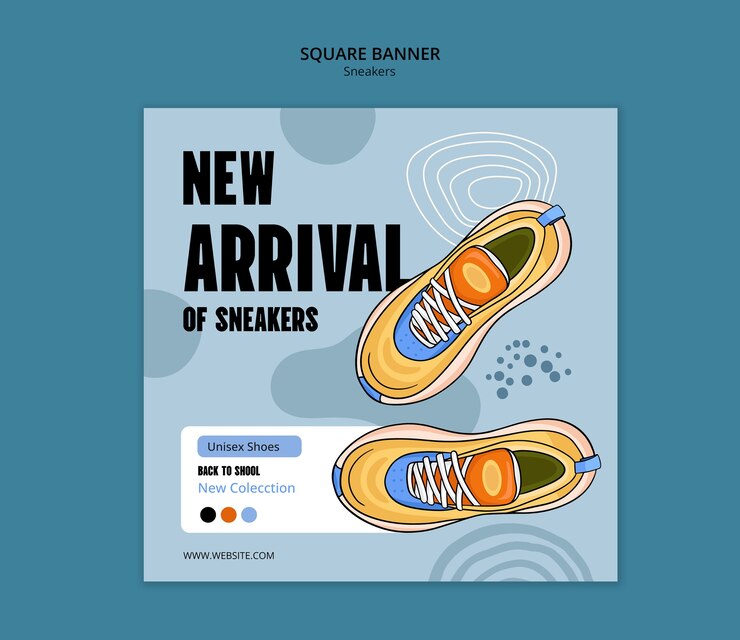 Free PSD sneakers square banner template design