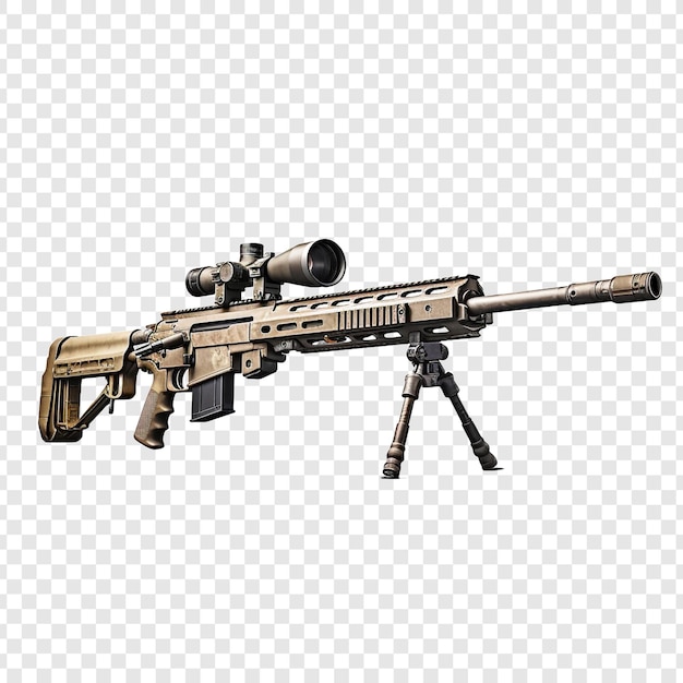 Бесплатный PSD Снайперская винтовка изолирована на прозрачном фоне