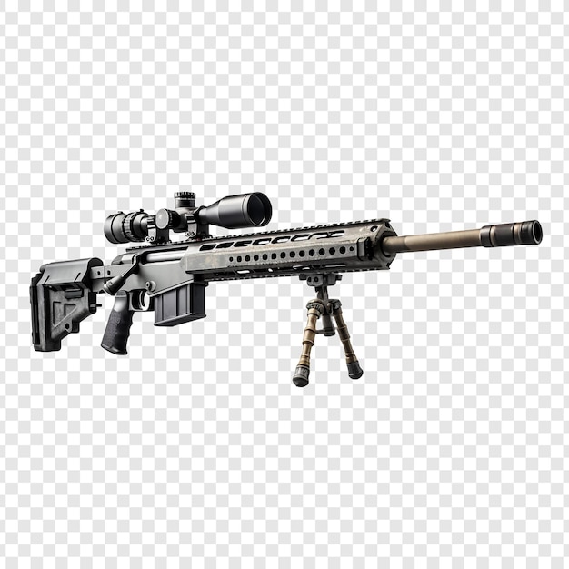 Free PSD sniper rifle isolated on transparent background