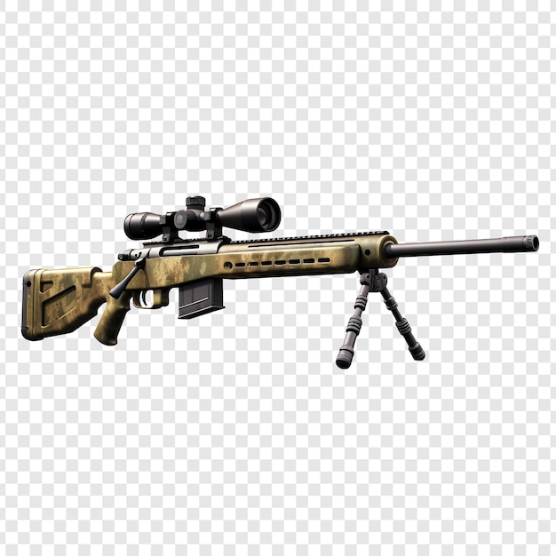 Free PSD sniper rifle isolated on transparent background