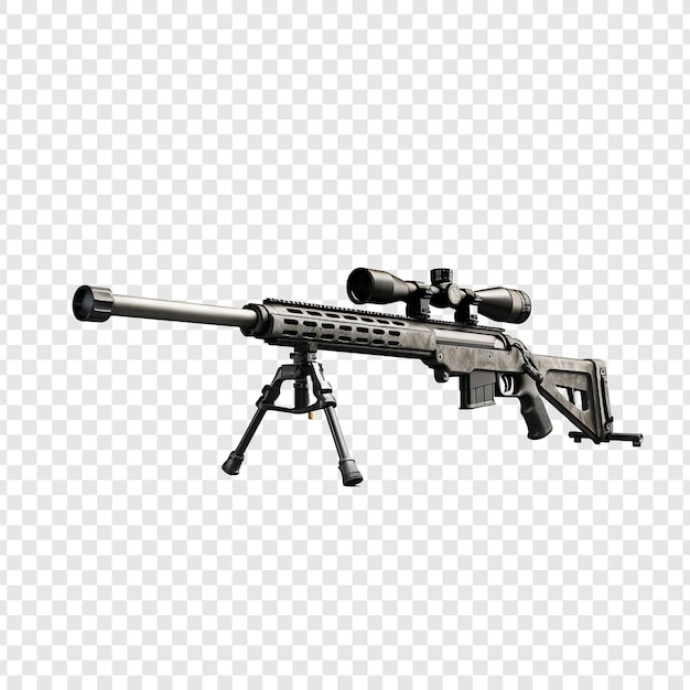 Free PSD sniper rifle isolated on transparent background