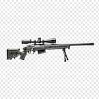 Free PSD sniper rifle isolated on transparent background